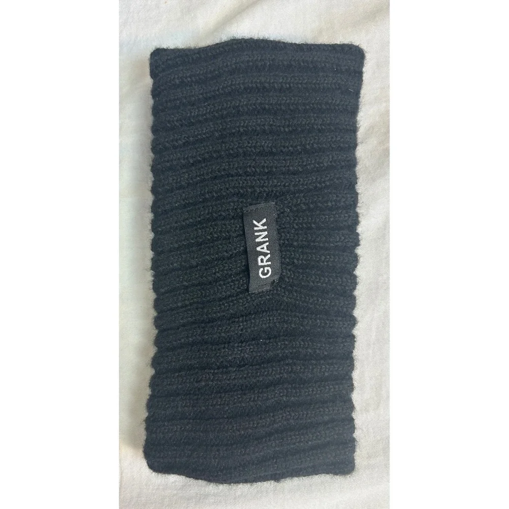 Grank Black Ribbed Knit Headband Ear Warmer Winter Gorpcore Goth Headband